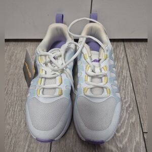 Avia Women's Lightweight White Sneakers with Light Blue and Lavender Accents
